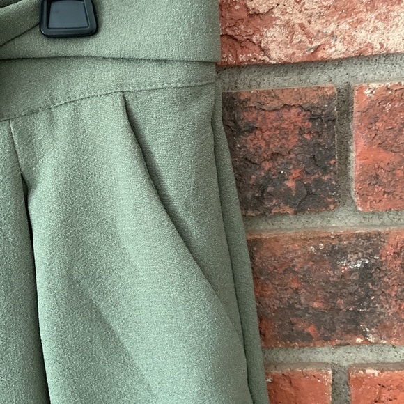Abound Olive Green Belted High Waist Shorts - Picture 3 of 4